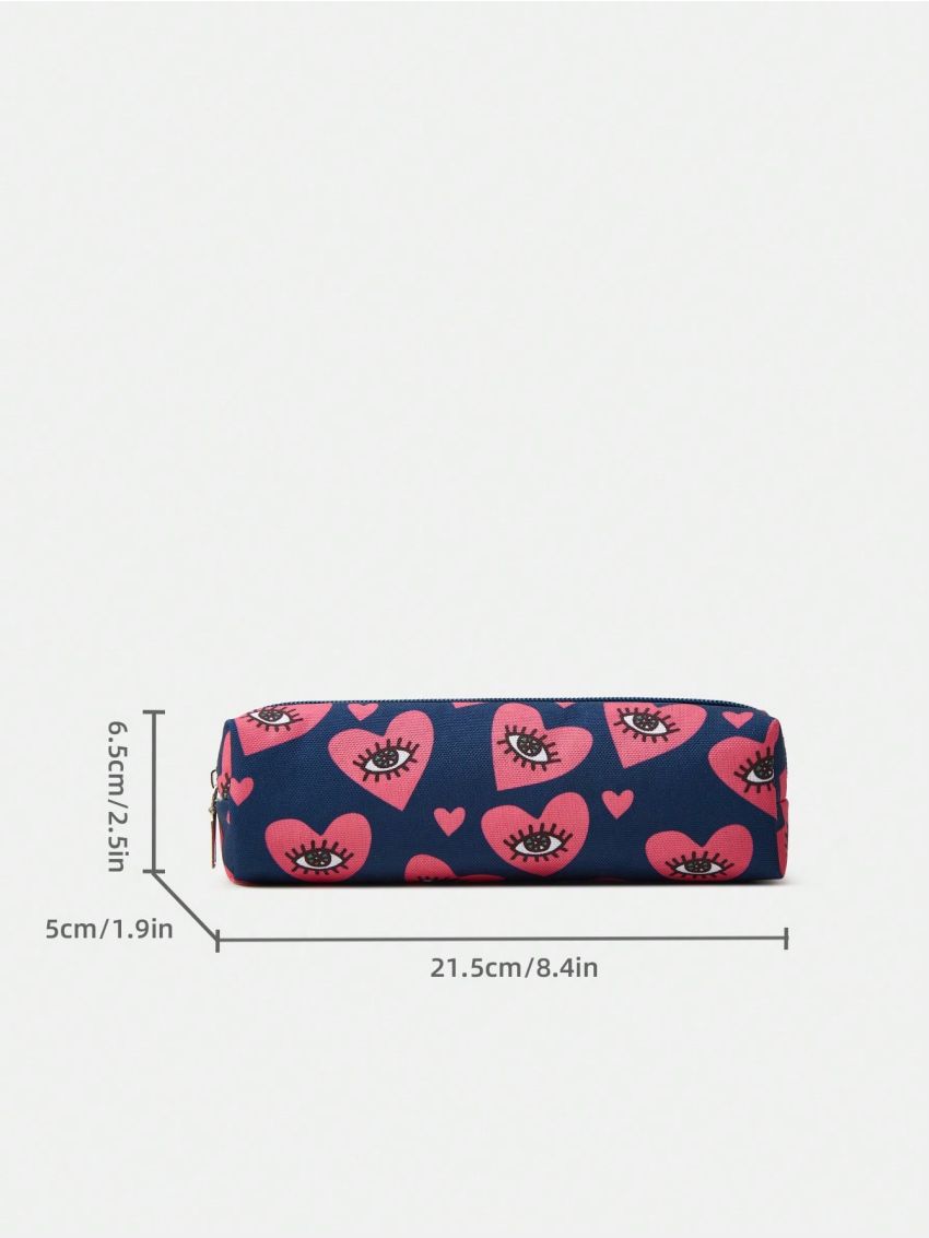 Maria Clara Maia Love Heart Eye Design Student Reading Storage Pencil Bag
