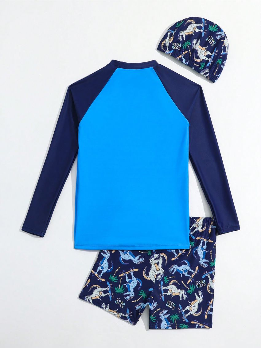 Boys (Large) Dinosaur Print Swimsuit Suit