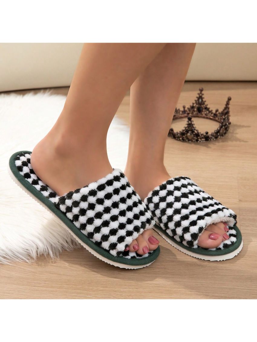 New Arrival Fur Trimmed Open Toe Women's Slippers, Autumn/winter Season Open Toe Floor Slippers