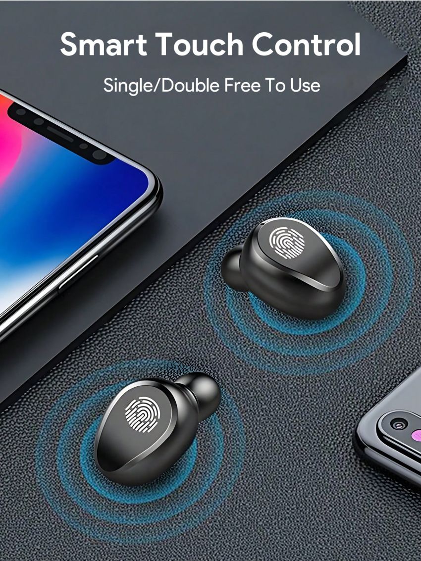 Teckwe Wireless Earbuds,High-End Wireless Headphones With LED Power Display,Noise Canceling, IPX7 Waterproof,Weightless And Comfortable In-Ear & 8MM Speaker,3Hrs Play Continuously & The Charging Box Can Be Charged 15 Times Perfect Gift For Birthdays