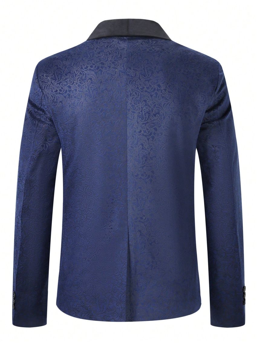 Men's Jacquard Shawl Collar Blazer