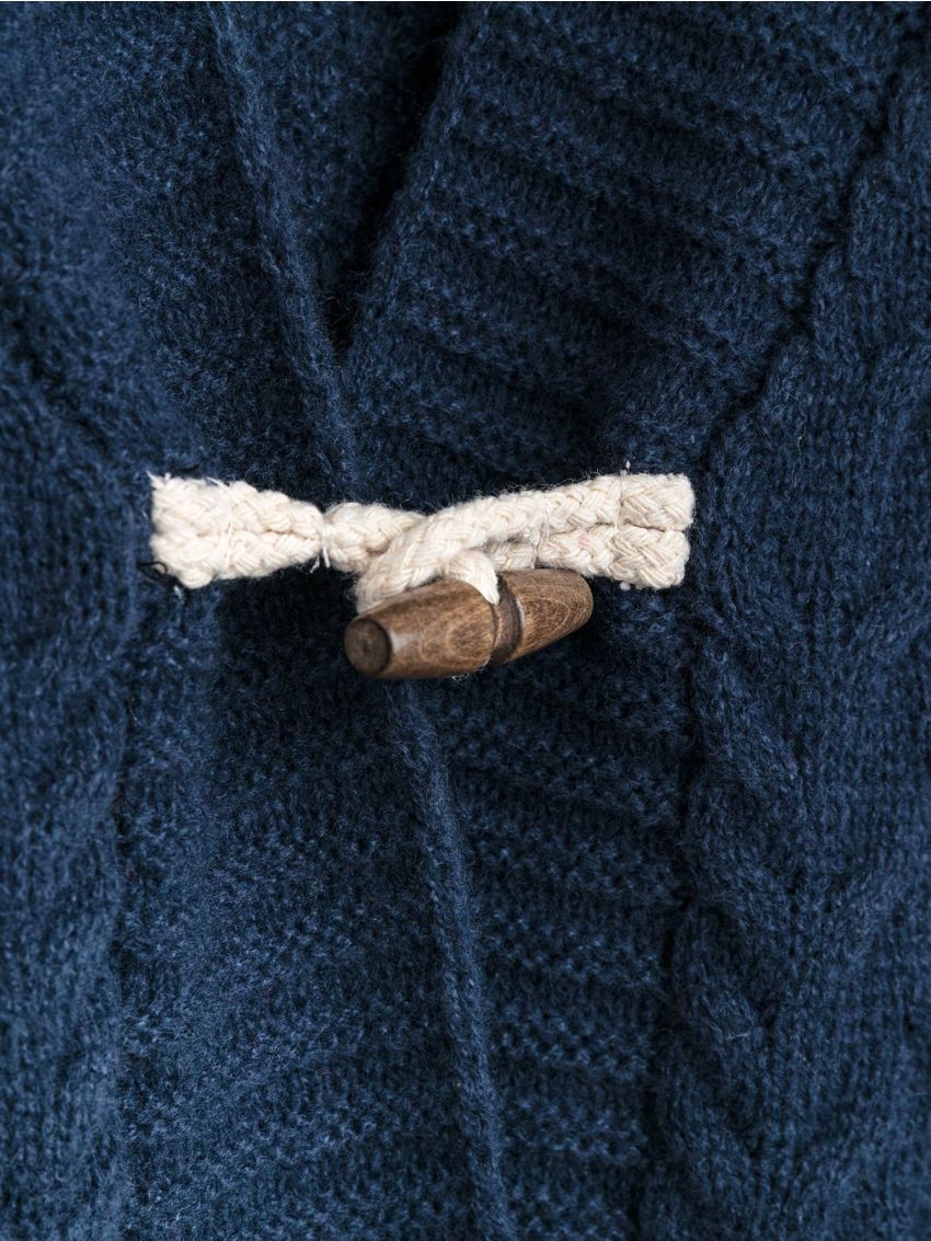 Plus Size Plaid Spliced Horn Button Cardigan Sweater