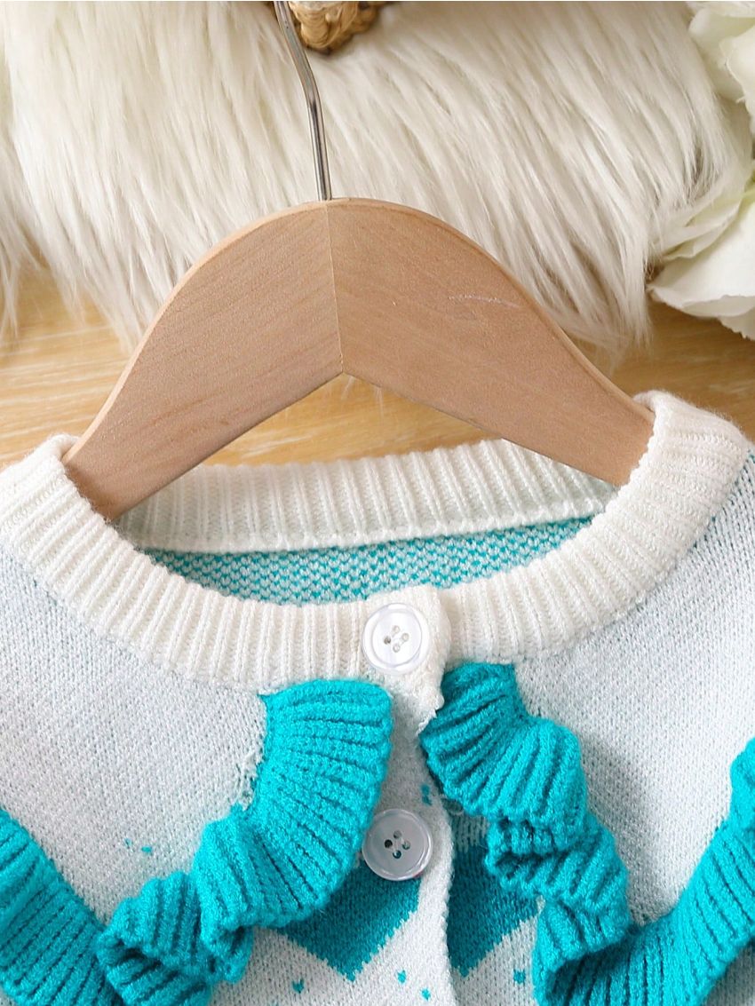 Infant Girls' Ruffle Edge Cardigan