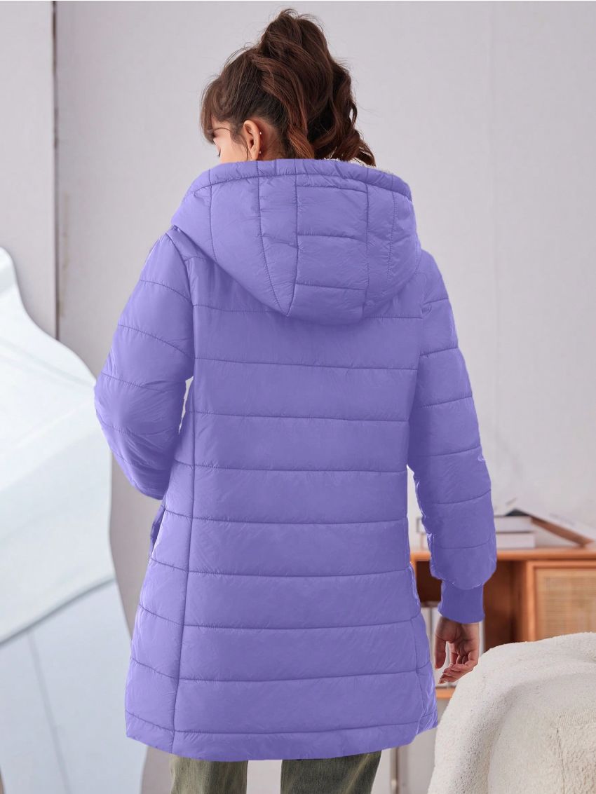 Teenage Girls' Casual Simple Urban Warm Plush Jacket -padded Clothes