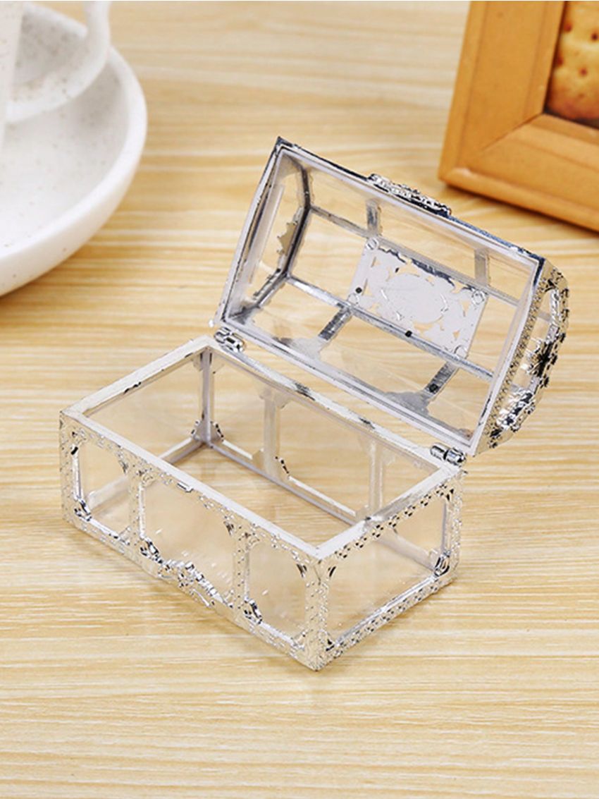 1pc Fashion Vintage Treasure Chest Ring Necklace Earrings Jewelry Box Coin Storage Box Chocolate Candy Food Box Christmas New Year Gift Wedding Accessories