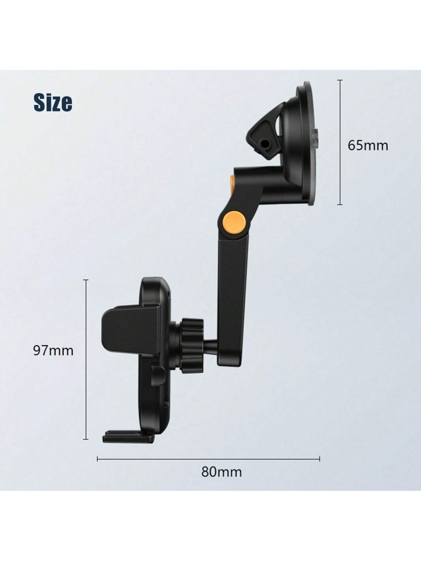 360 Degrees Rotating Car Mount Holder Stand Windshield Dashboard Suction Cup Phone Holder Windshield/Dashboard/Air Vent GPS Folding Bracket Car Dashboard Mount Fit All Smartphone