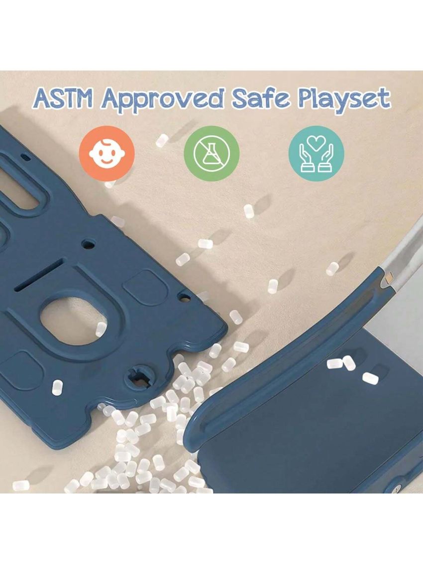 Merax Toddler Slide and Swing Set 5 in 1, Kids Playground Climber Slide Playset with Basketball Hoop Freestanding Combination for Babies Indoor & Outdoor