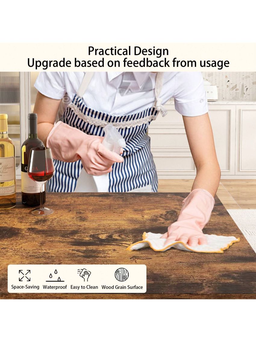 SEGMART 5 Pieces Dining Room Set, Counter Height Bar Table Set for 4, Wooden Bistro Pub Table and Chairs for Small Spaces, Rustic Brown