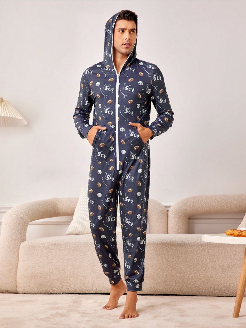 Men's Rugby Print Home Wear