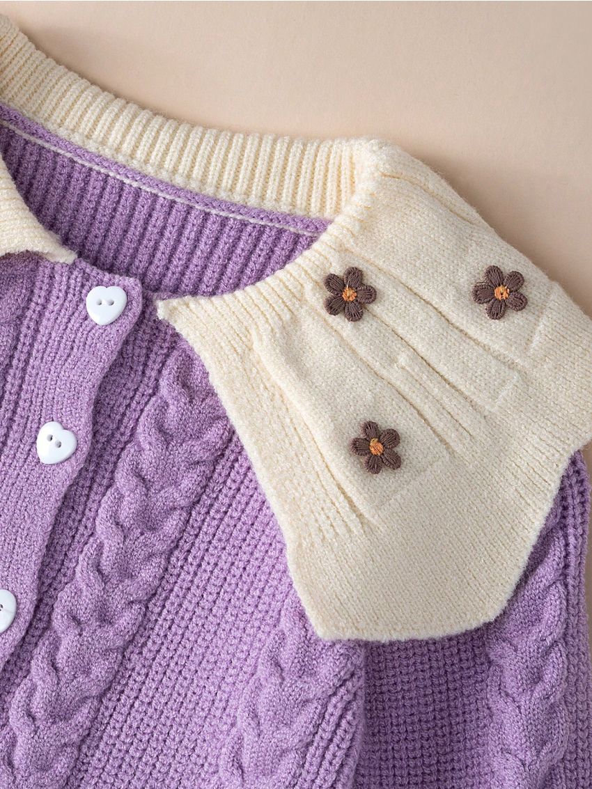 Baby Girls' 3d Flower Sweater Set