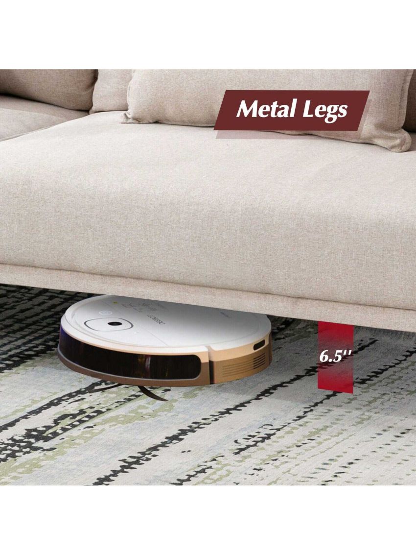 Reception Chair Waiting Room Sofa Guest Chair Draped in Fabric Material, 78'' Conference Room Couch with 2 Pillows Office Couch Metal Frame Base Beauty Equipment Beige