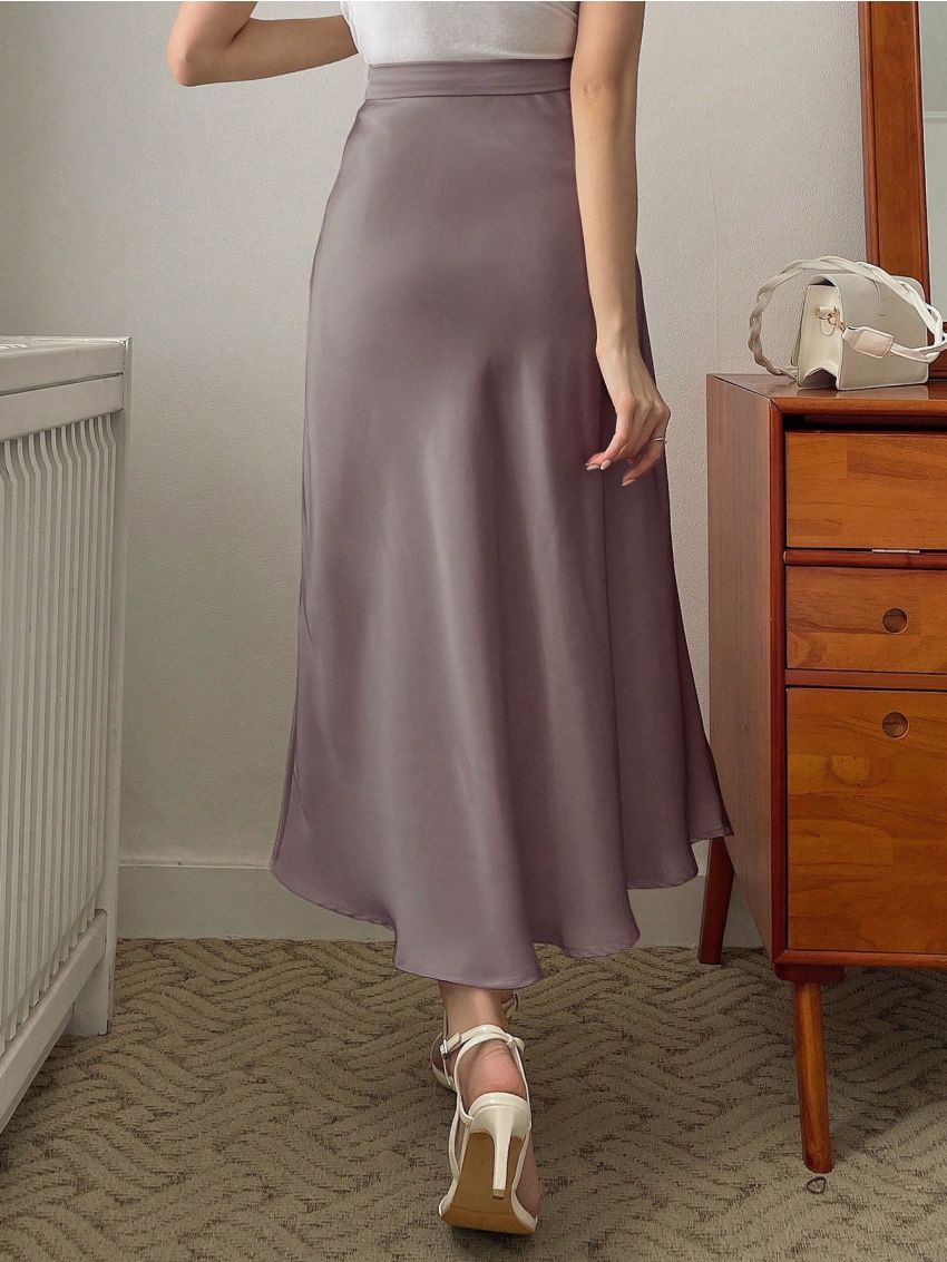 DAZY Solid High Waist Flare Skirt