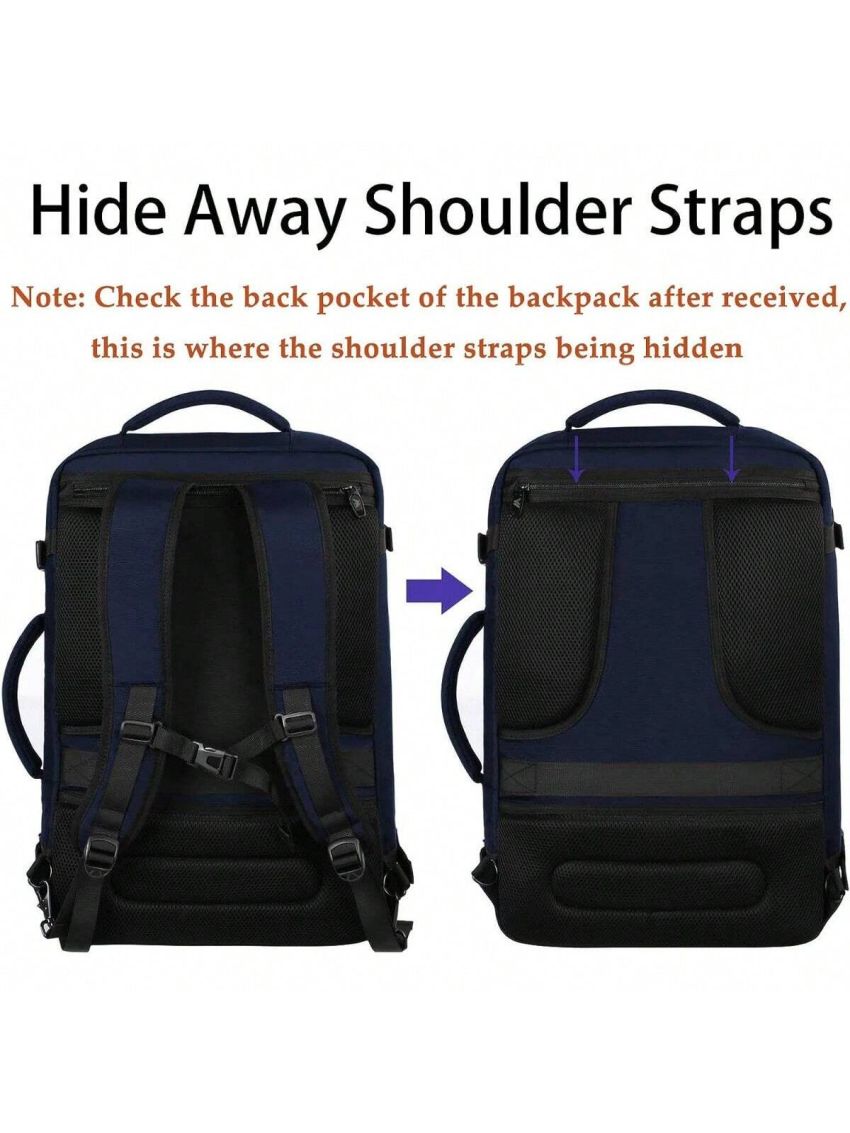 Carry on Backpack, Extra Large Travel Backpack Expandable Airplane Approved Weekender Bag for Men and Women, Water Resistant Lightweight Daypack for 40L, Black