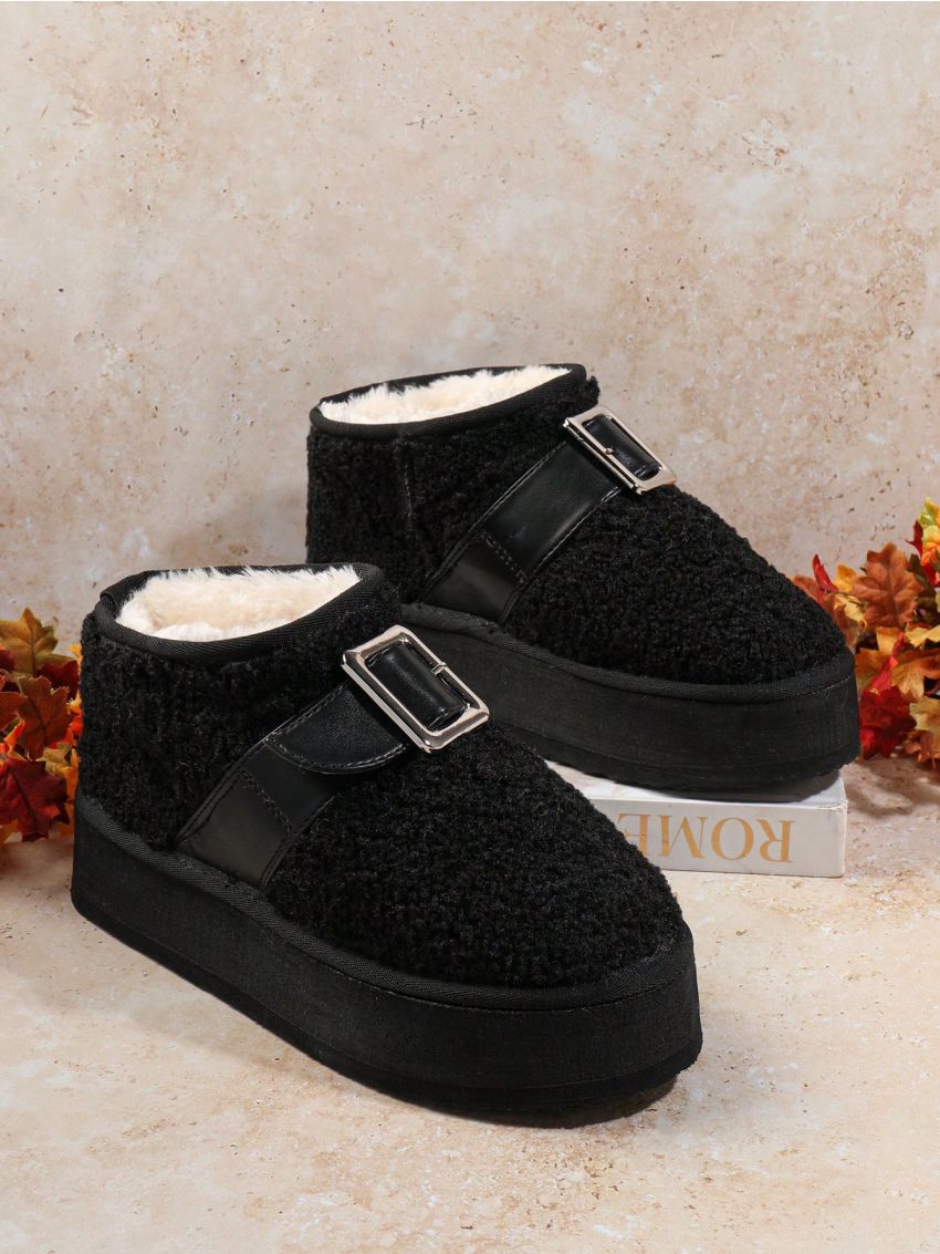 Women'S Fashionable Black Snow Boots