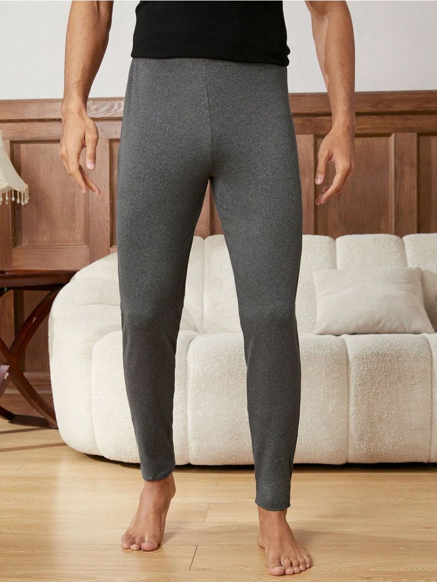 Men's Knitted Solid Color Thermal Compression Base Layer Leggings