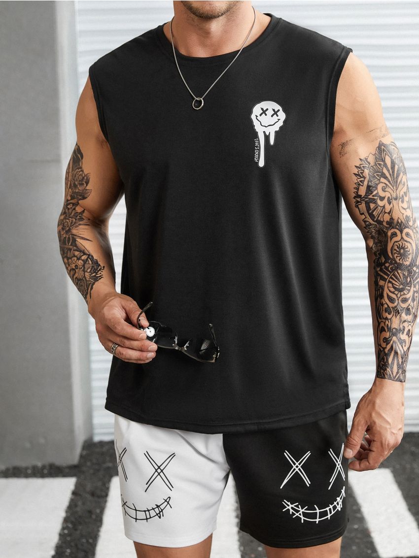 Manfinity Men Plus Expression & Slogan Graphic Tank Top