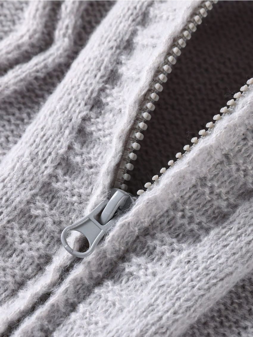 Men's Color Block Zipper Cardigan