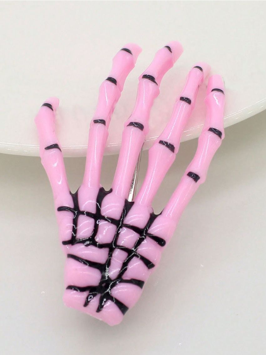 2pcs Skull Hand Hair Clip, Women's Personality Hair Accessory, Halloween Ghost Hand/ Zombie Hand Hair Clip, Horror Party Decoration, Role Playing Costume Hair Accessory, Valentine's Day/halloween Gift