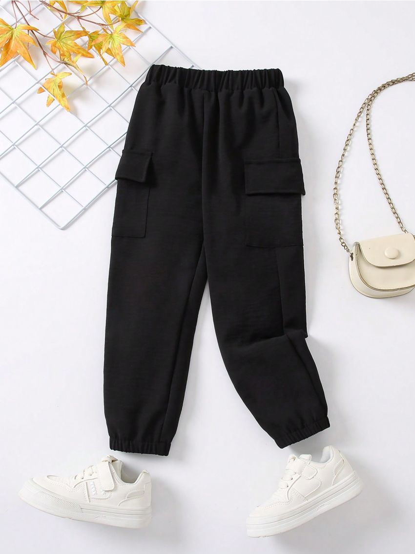 SHEIN Kids Academe Little Boys' Cargo Jogger Pants With Pockets