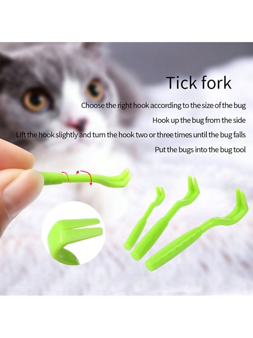 1set 8 In 1 Multi-functional Cat & Dog Tick Removal Tool Pet Flea Tick Remover Kit