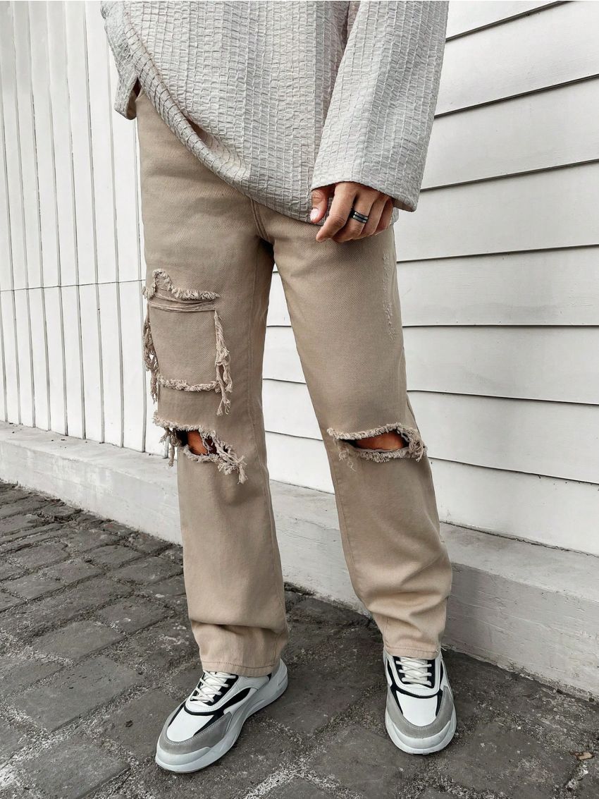 Manfinity Men's Distressed Denim Jeans