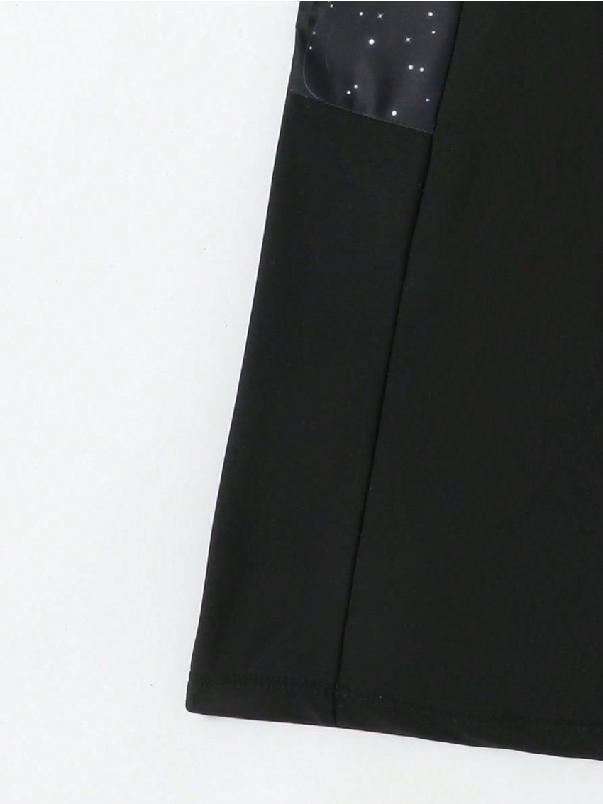 Tween Boys' Galaxy Printed Splicing One Piece Swimsuit