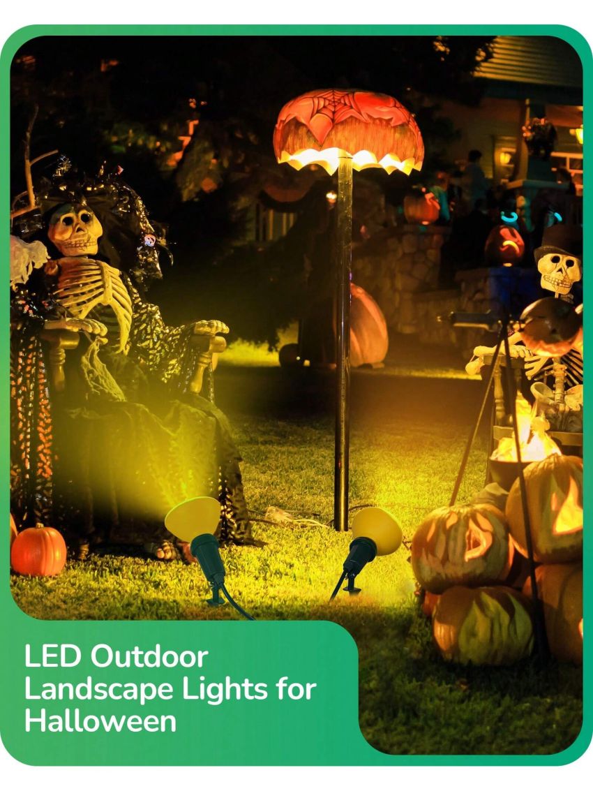 EDISHINE 2 Pack Spotlight Outdoor Plug in with 6FT Cord, 120V Weatherproof Outdoor Flood Stake Lights, E26 Base PAR38 Bulb Outdoor Light Socket for Holiday, Patio, Yard, Flag, UL Listed