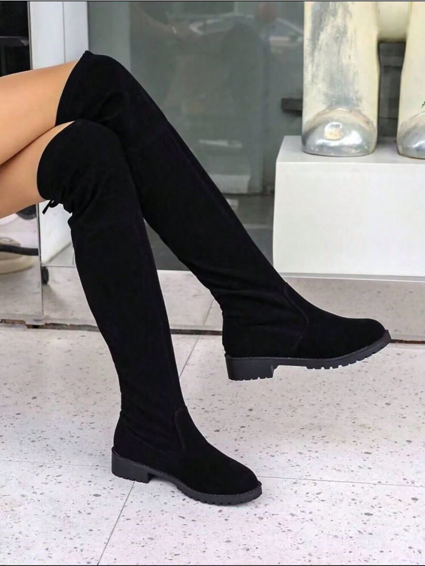 New Knee-high Stretchy Boots, 2023 Winter New Motorcycle Long Boots, Outdoor Fashionable Comfortable Boots