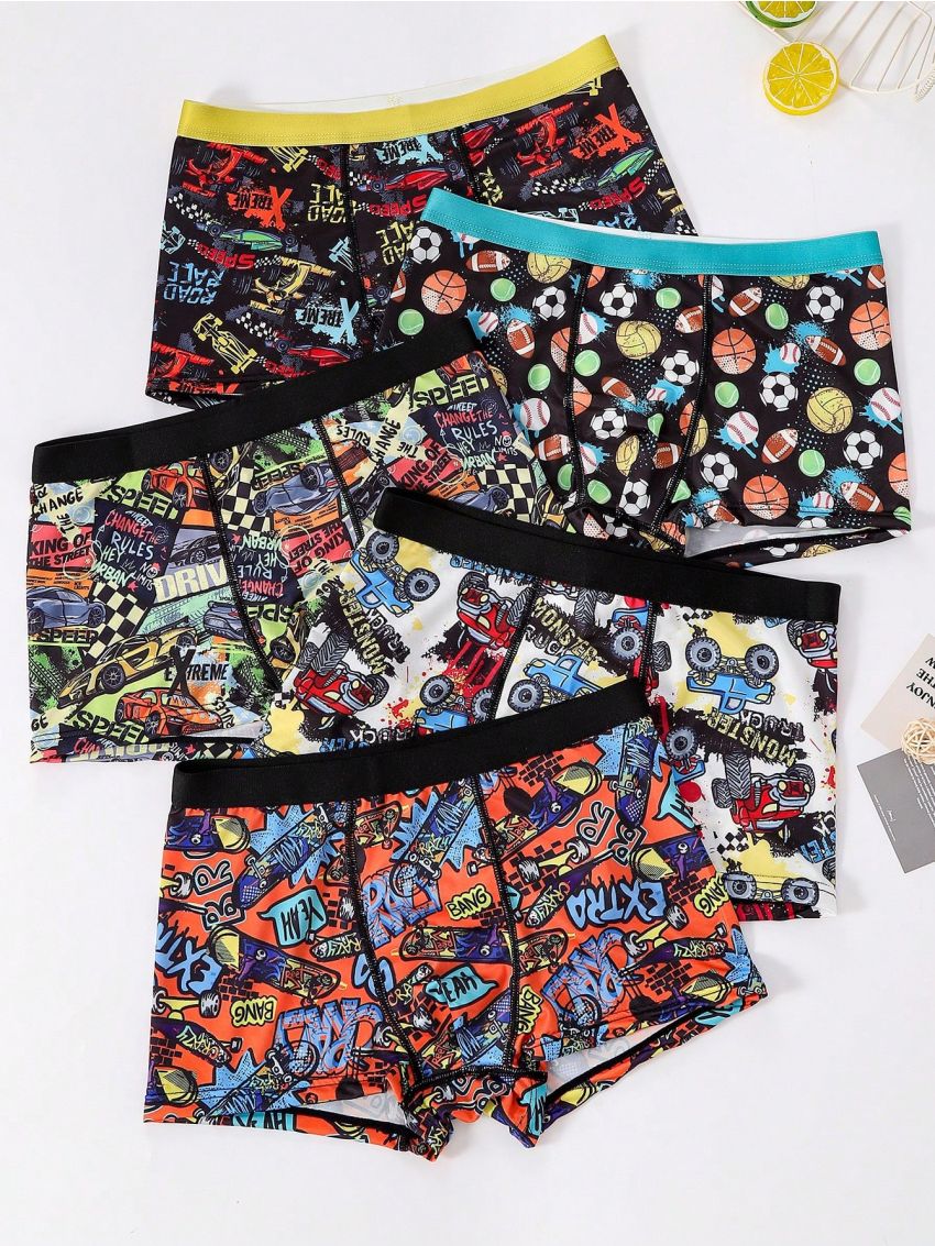Boys' Full Print Square Leg Boxer Briefs