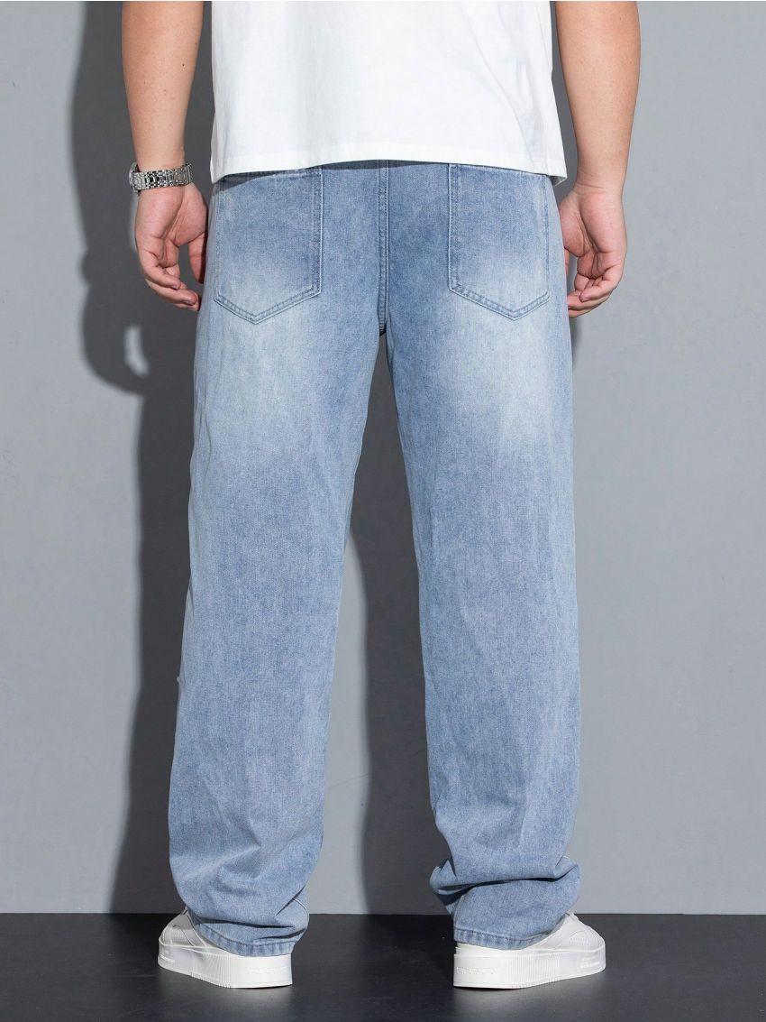 Men's Distressed Straight Leg Jeans