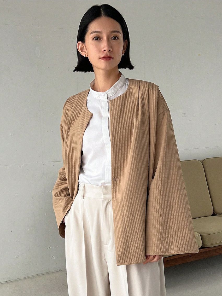 FRIFUL Belted Flared Sleeve Jacket