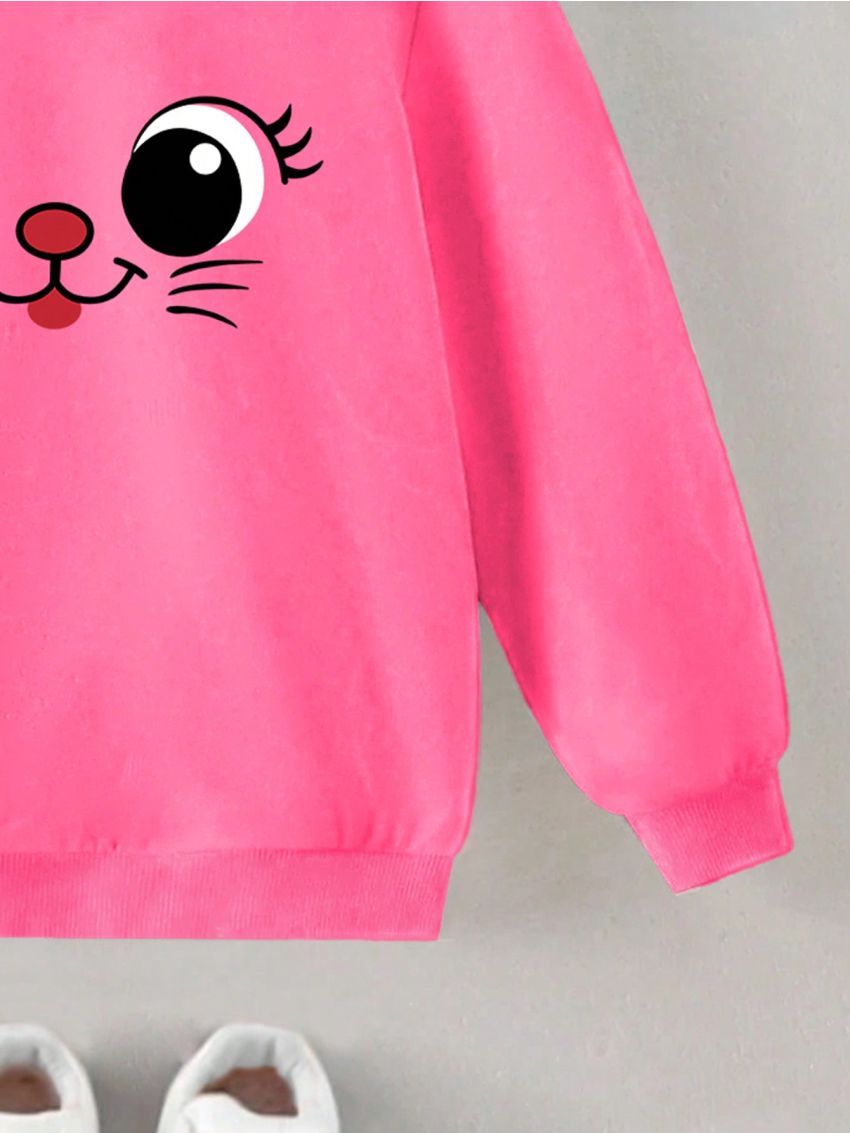 Girls' Cartoon Printed Sweatshirt