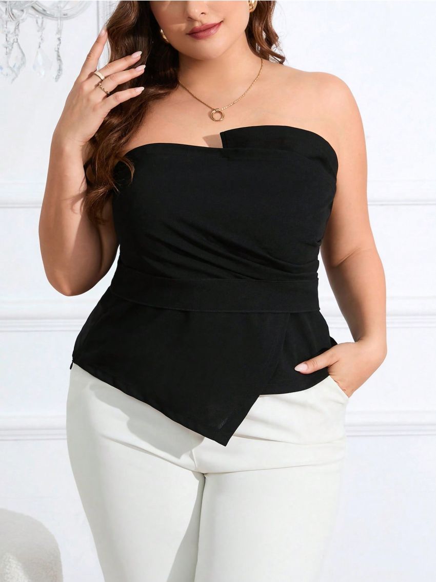 SHEIN Privé Plus Size Elegant Tube Top For Women