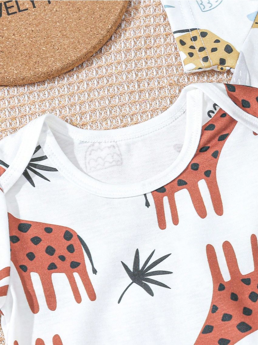 Baby Boy 2pcs Summer Cute Printed Bodysuit