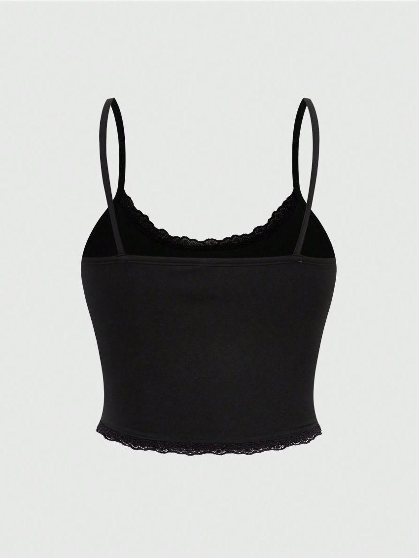 ROMWE Hippie Women's Floral Printed Patchwork Lace Tank Top