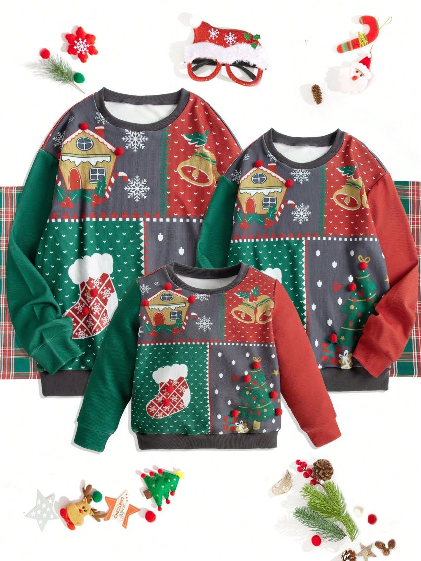 Men Christmas Print Drop Shoulder Sweatshirt