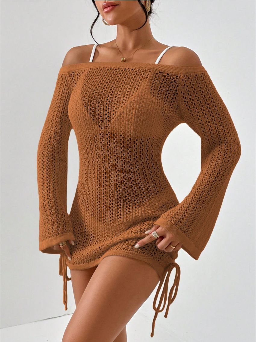 SHEIN Essnce Off Shoulder Cover Up Dress (bikini Not Included)