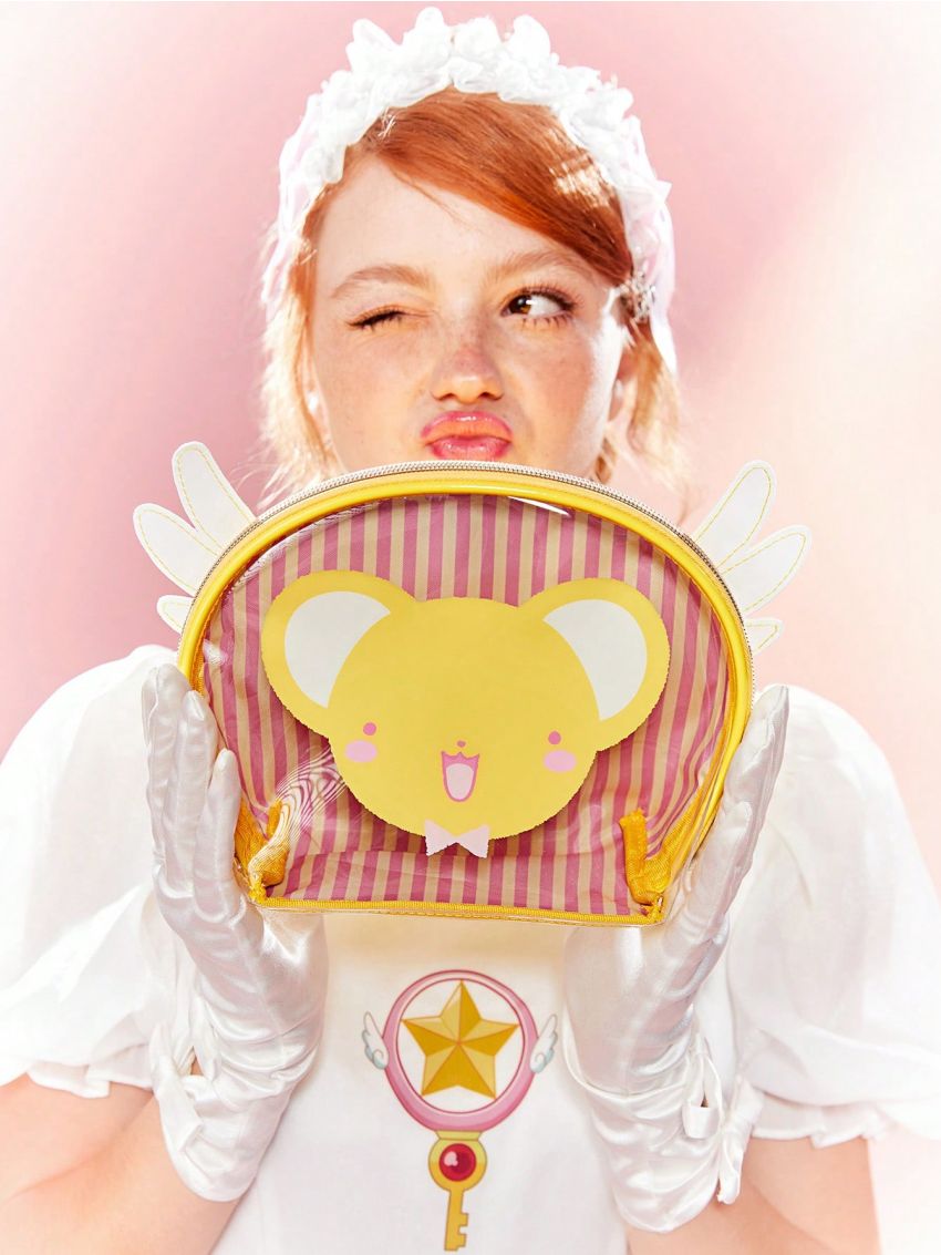 SHEIN X Cardcaptor Sakura Small Cute Makeup Bag, Yellow