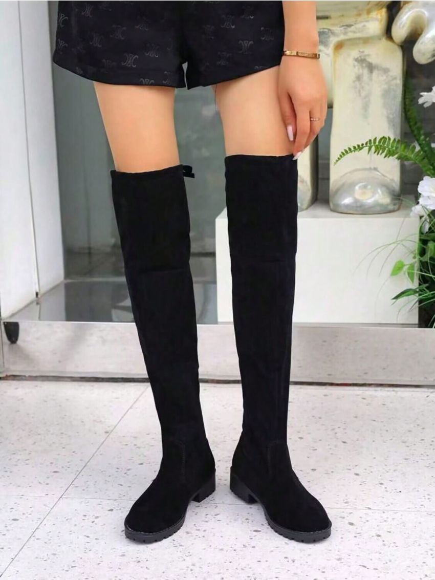 New Knee-high Stretchy Boots, 2023 Winter New Motorcycle Long Boots, Outdoor Fashionable Comfortable Boots