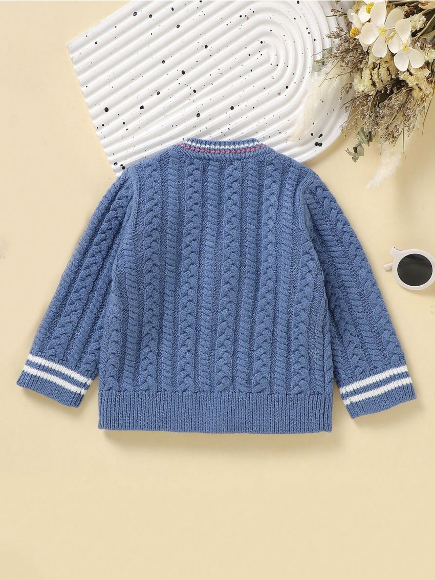 Infant Simple Color Block Button-front Cardigan