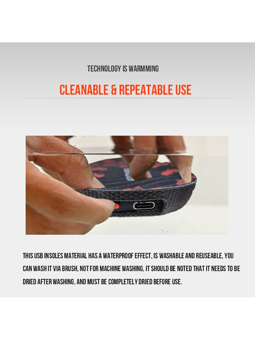 Electric Heated Insoles USB Rechargeable Adjustable Temperature Heated Shoes Soles Winter Foot Warmers for Men Women with Remote