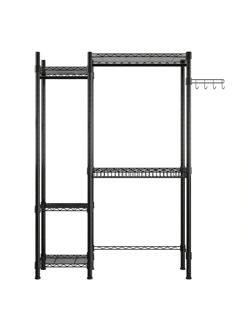 The Washer and Dryer Storage Shelf,Wire Garment Rack Heavy Duty Clothes Rack,Laundry Room Drying Rack,Bathroom Space Saving Rack,Closet Organizer Metal Garment Rack Portable Clothes Hanger Home Shelf