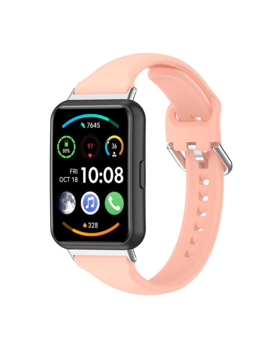 1pc 20mm Unisex Solid Color Silicone Sports Watch Band, Compatible With Huawei Watch Fit2, Replacement Wrist Strap