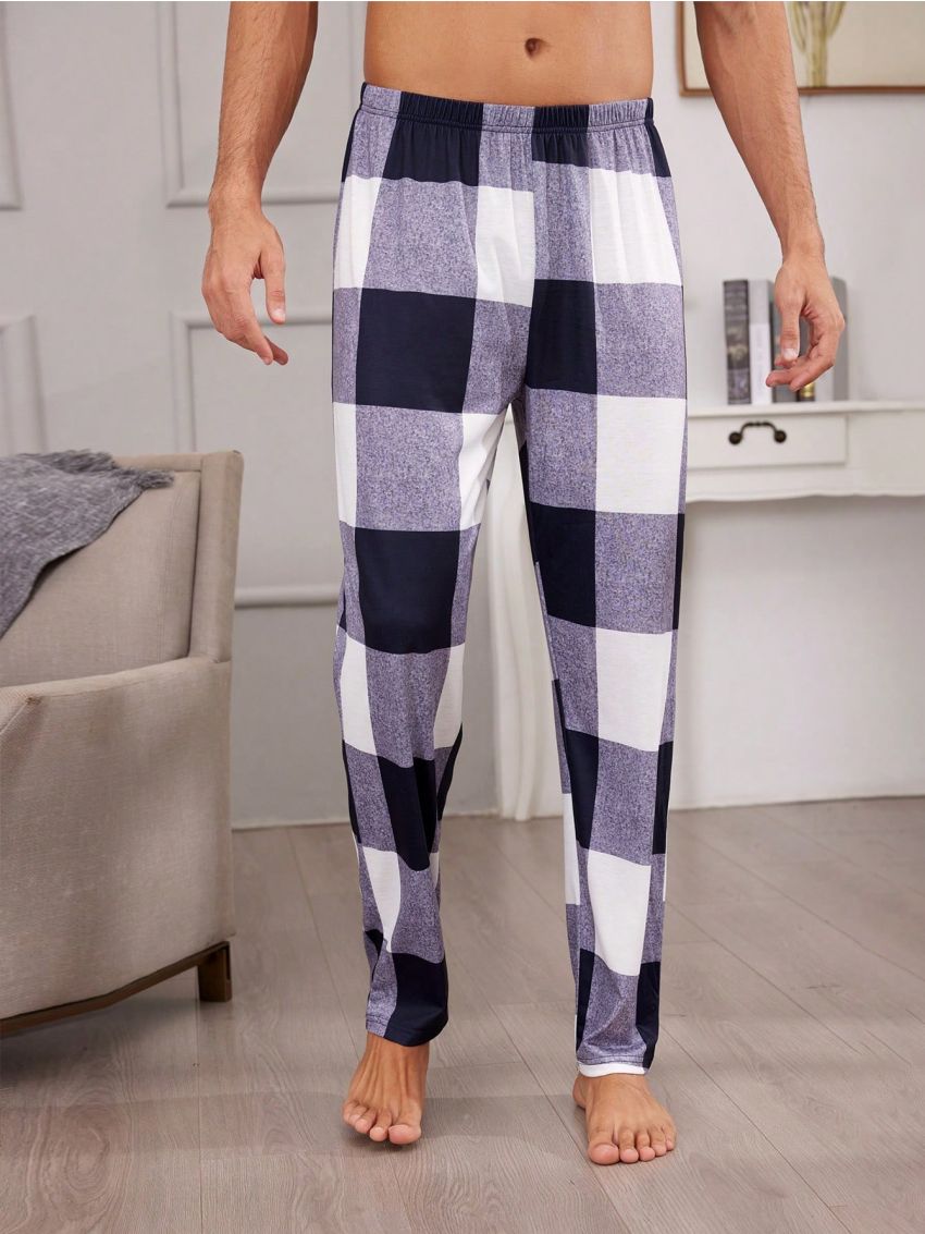 Men'S Checkered Print Lounge Pants