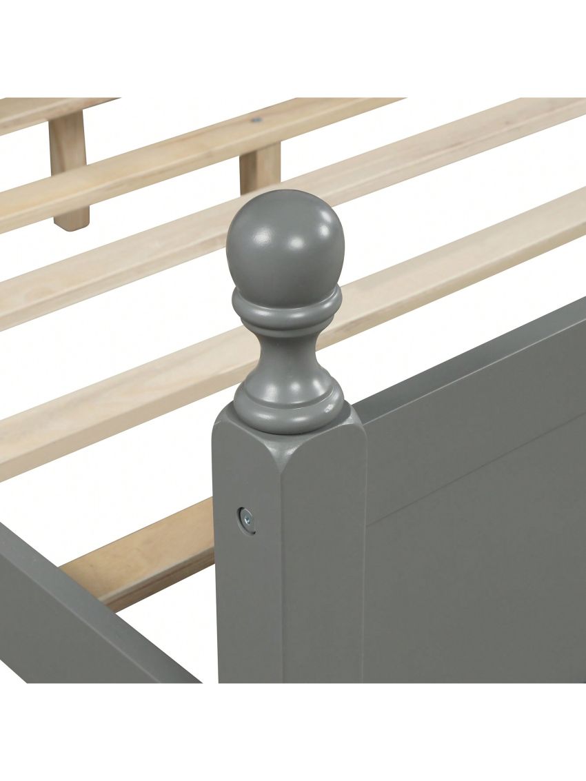 MISSUNNY Twin over Full Loft Bed with Cabinet, Gray