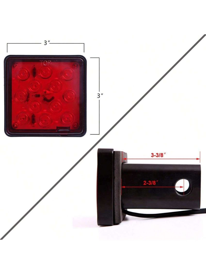 1pc 12led Brake Light Cross-border American Trailer Light 2 Inch Trailer Mounting Device Cover Trailer Light