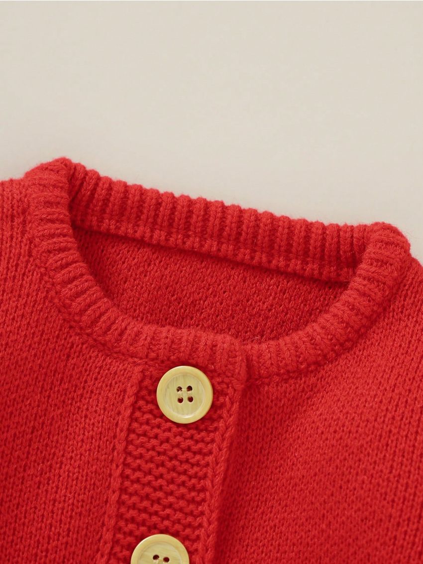 Baby Boys' Red Casual Cute Christmas Cardigan