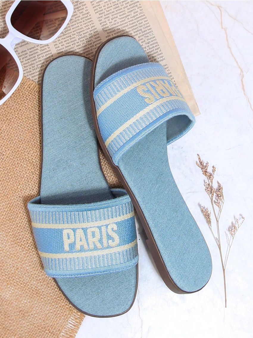 Vegan Leather Square Toe Flat Sandals