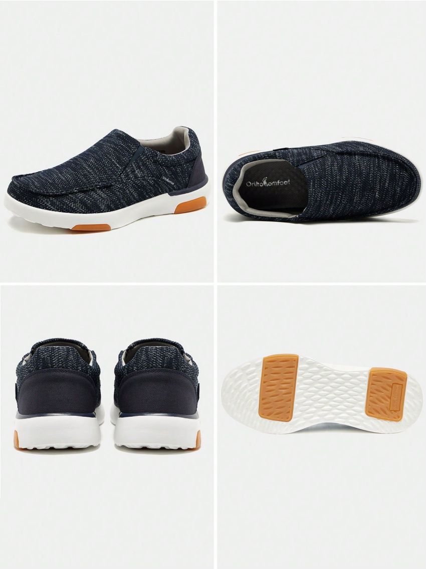 OrthoComfoot Womens Arch Support Walking Shoes for Warm, Casual Work Loafers for Travel, Outdoor, Lightweight Orthopedic Rubber Sole Slip On for Hanging Out