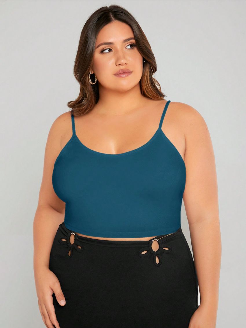 SHEIN BASICS Plus Solid Crop Cami Top